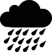 Black and white bold illustrations of a rainy cloud, isolated on white background. vector