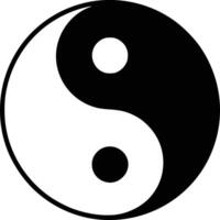 Black and white bold illustrations of a yin yang icon, isolated on white background. vector