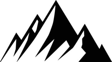 Black and white bold illustrations of a mountain peak, isolated on white background. vector