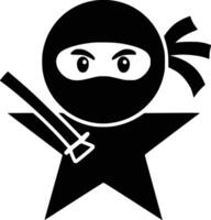 Black and white bold illustrations of a ninja star, isolated on white background. vector