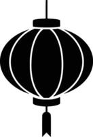 Black and white bold illustrations of a hanging lantern, isolated on white background. vector