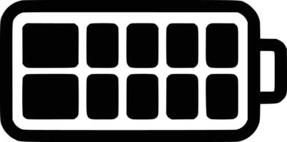 Black and white bold illustrations of a battery icon, isolated on white background. vector