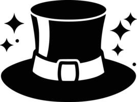 Black and white bold illustrations of a magician hat, isolated on white background. vector