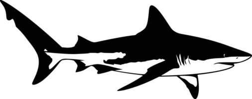 Black and white bold illustrations of a hammerhead shark, isolated on white background. vector