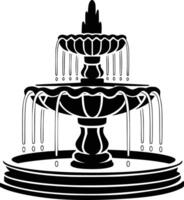 negro y blanco negrita ilustraciones de un fuente, aislado en blanco antecedentes. vector