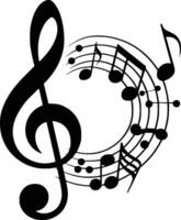 Black and white bold illustrations of a music Protes swirl, isolated on white background. vector