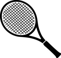 Black and white bold illustrations of a tennis racket, isolated on white background. vector