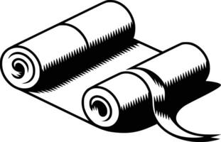 Black and white bold illustrations of a ancient scroll, isolated on white background. vector