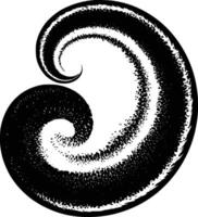 Black and white bold illustrations of a galaxy swirl, isolated on white background. vector