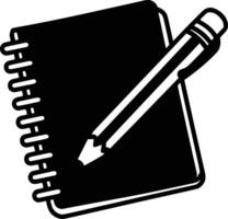 A notebook and pen icon on a white background vector
