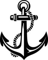 An anchor with rope on a white background vector