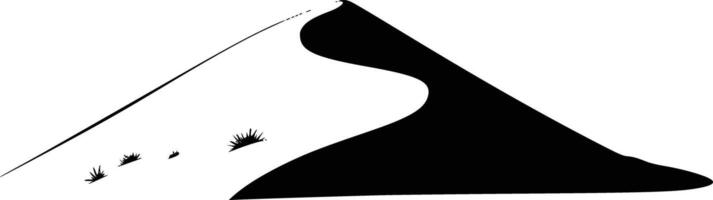 A black and white drawing of a mountain with a person standing on top vector