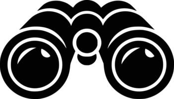 A black and white image of a binoculars vector
