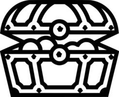 A black and white drawing of a chest with a lid vector