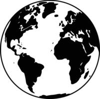 A black and white image of the earth vector