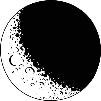 A black and white image of a moon with circles