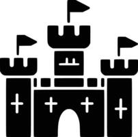Castle icon with flags and flags vector