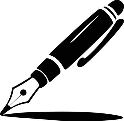 A pen and ink on a white background