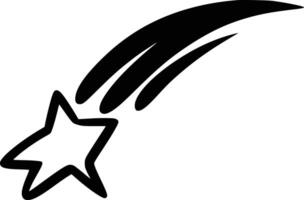 A black and white drawing of a star with a shooting star vector