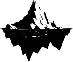 The silhouette of a mountain in the ocean vector