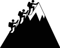 Climbers on the mountain vector