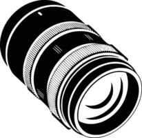 A camera lens on a white background vector