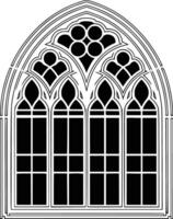 A black and white drawing of a window vector