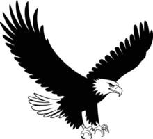 An eagle flying with its wings spread out vector