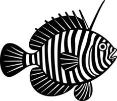 A black and white striped fish with a long tail vector