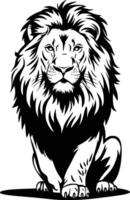 Lion standing on white background vector