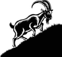 Goat on hill vector