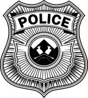Police badge and white isolated background vector
