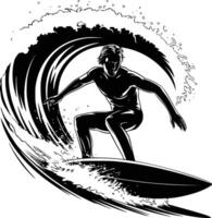 Surfer riding the wave vector