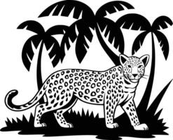 Jaguar in the jungle vector