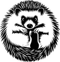 Hedgehog art and white isolated background vector