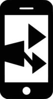 A black and white image of a phone with arrows vector