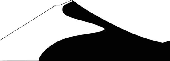 A black and white drawing of a mountain vector