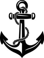 An anchor with rope on a white background and white isolated background vector