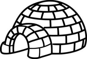 An igloo is a small house that is made of bricks and white isolated background vector