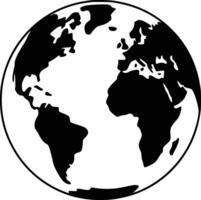 A black and white image of the earth and white isolated background vector
