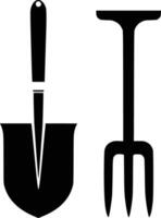 Garden tools and white isolated background vector