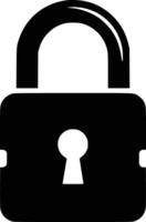 A black and white image of a padlock white isolated background vector