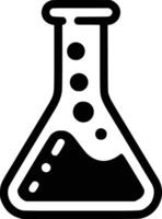 A black and white lab flask icon vector