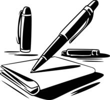 Pen and notebook clip art vector
