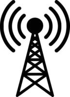 Radio tower icon with a black background vector