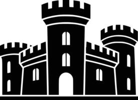 Castle icon white isolated background vector