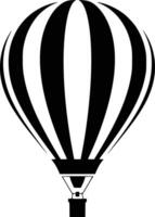 A black and white hot air balloon on a white background vector