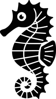 Seahorse clip art white isolated background