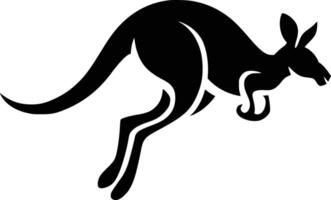 A black and white kangaroo jumping on a white background vector