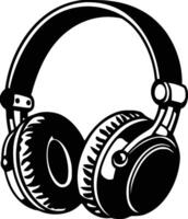 Headphones clip art white isolated background vector